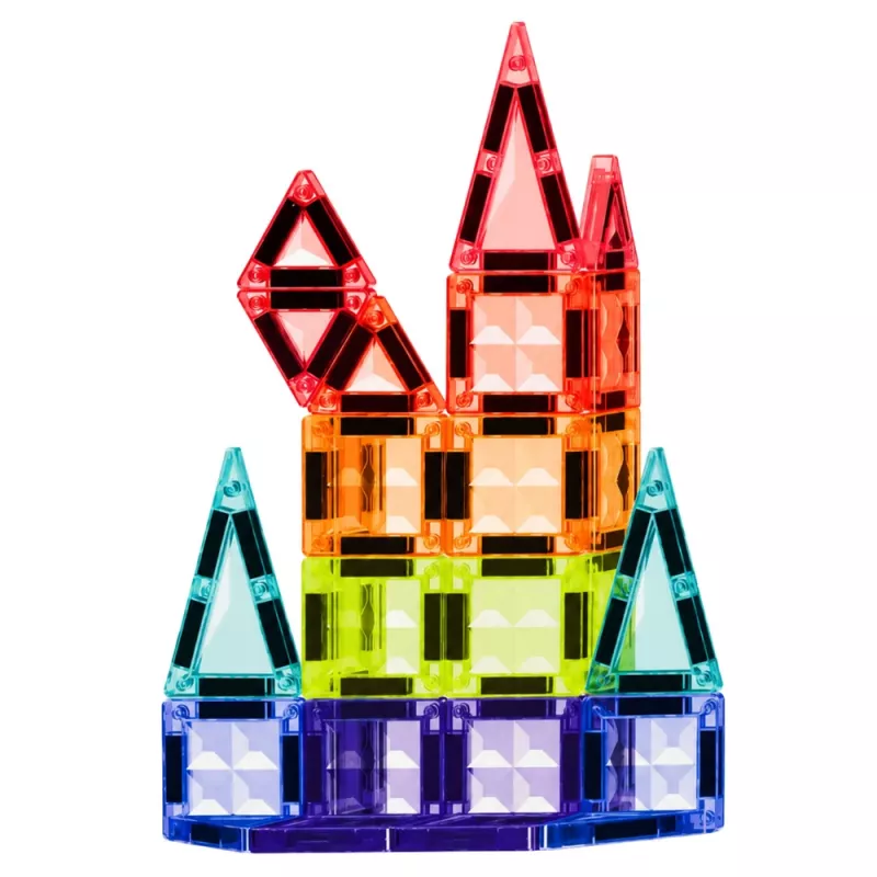 LEAN TOYS Magnetyczne klocki konstrukcyjne panele 3D kreatywne STEM kolorowe 27 szt.