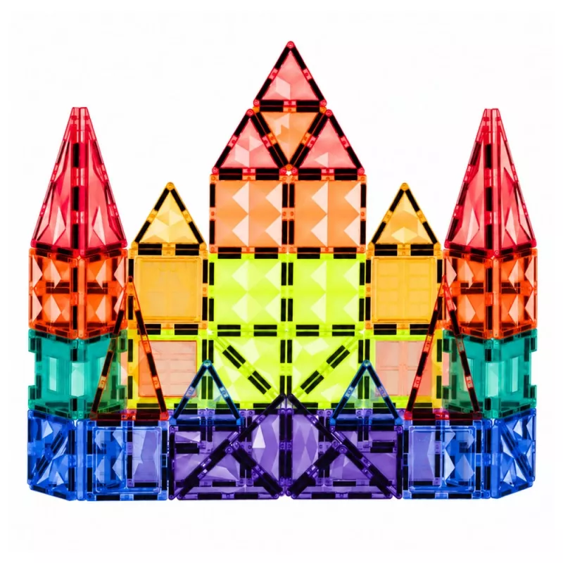 LEAN TOYS Magnetyczne klocki konstrukcyjne 3D panele kreatywne STEM kolorowe 73 szt.
