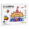 LEAN TOYS Magnetyczne Klocki Konstrukcyjne 3D Panele Kreatywne STEM Kolorowe 85 szt.
