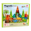 LEAN TOYS Magnetyczne Klocki Konstrukcyjne Zestaw Dinozaury i Wulkan - 43 elementy, Edukacyjna Zabawka STEM dla Dzieci 3+
