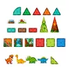LEAN TOYS Magnetyczne Klocki Konstrukcyjne Zestaw Dinozaury i Wulkan - 43 elementy, Edukacyjna Zabawka STEM dla Dzieci 3+
