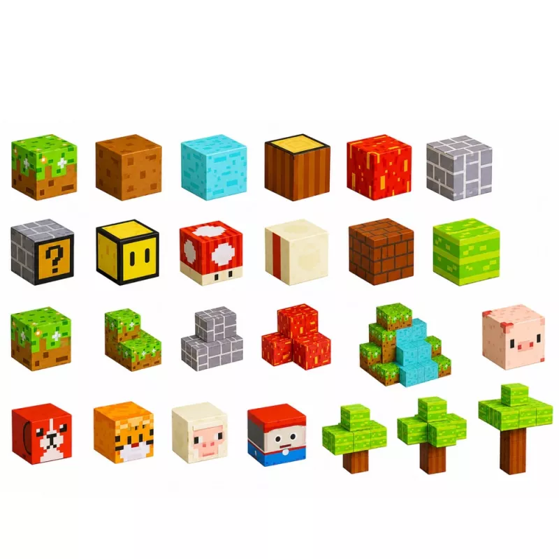 LEAN TOYS Magnetyczne Klocki Konstrukcyjne Pixel World Kolorowe Kostki 146 szt.