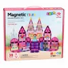 LEAN TOYS Magnetyczne Klocki Konstrukcyjne Zamek Księżniczki Różowy 38 szt.