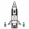 LEAN TOYS Magnetyczne Klocki Konstrukcyjne Rakieta Kosmiczna z Figurkami 26 szt.