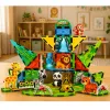 LEAN TOYS Magnetyczne klocki konstrukcyjne Dzikie zwierzęta Dżungla ZOO 52 szt.