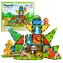 LEAN TOYS Magnetyczne klocki konstrukcyjne Dzikie zwierzęta Dżungla ZOO 52 szt.