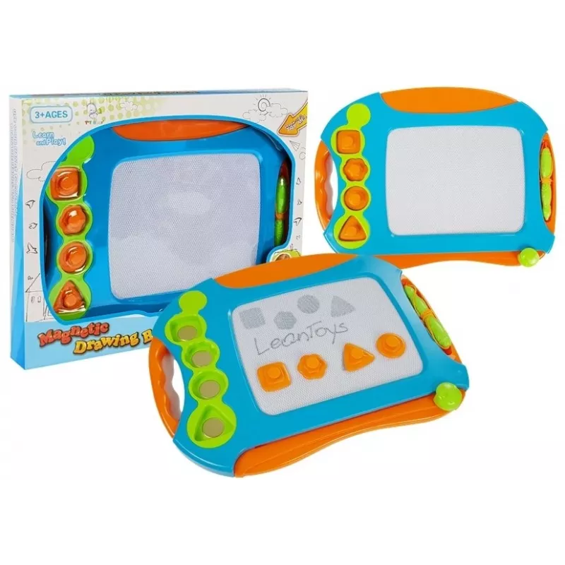LEAN TOYS Magnetyczna Tablica do Rysowania z Geometrycznymi Stempelkami