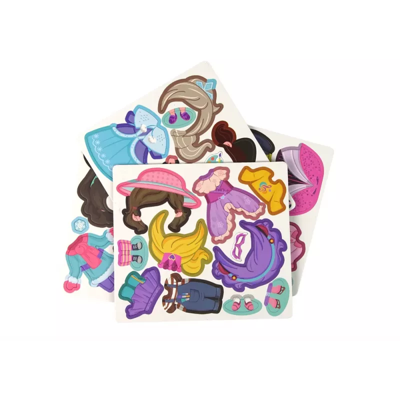 LEAN TOYS Magnetic Jigsaw Puzzle Book Dress-up Costumes