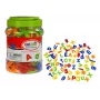LEAN TOYS Magnetyczne litery i cyfry w słoiku – 78-elementowy zestaw alfabetu i matematyki dla dzieci 3+