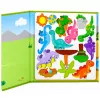 LEAN TOYS Magnetyczna książka z puzzlami Dinozaury Kolorowe magnesy 30 szt.