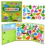 LEAN TOYS Magnetyczna książka z puzzlami Dinozaury Kolorowe magnesy 30 szt.