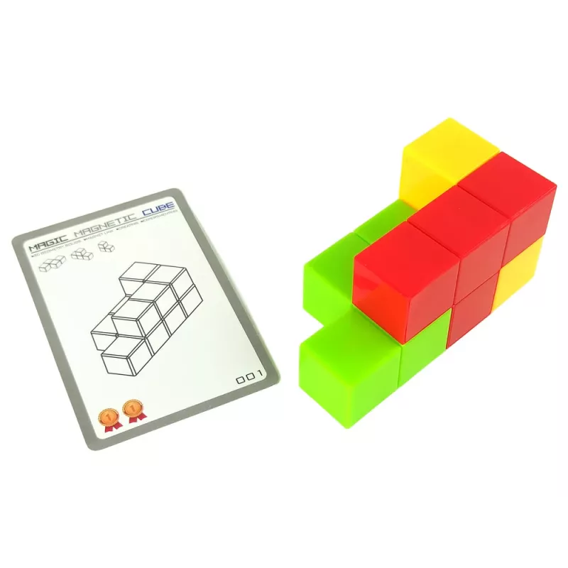 LEAN TOYS Magnetyczna Kostka Puzzle z Dwustronnymi Kartami 108 Wyzwań