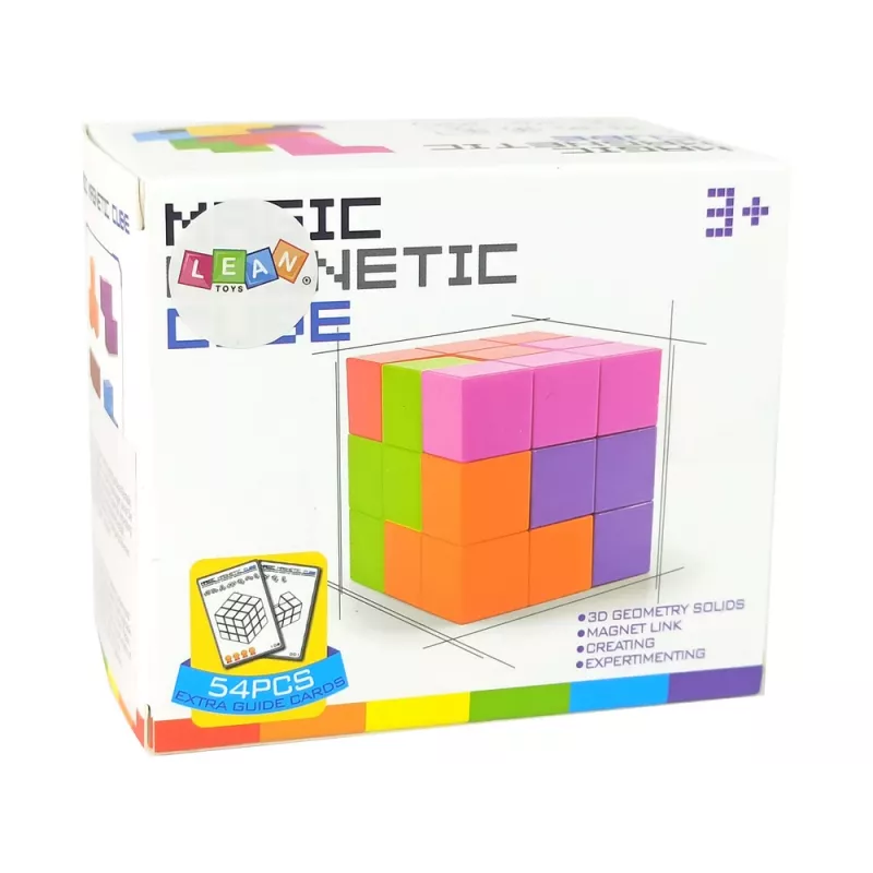 LEAN TOYS Magnetyczna Kostka Puzzle z Dwustronnymi Kartami 108 Wyzwań
