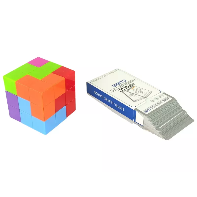 LEAN TOYS Magnetyczna Kostka Puzzle z Dwustronnymi Kartami 108 Wyzwań