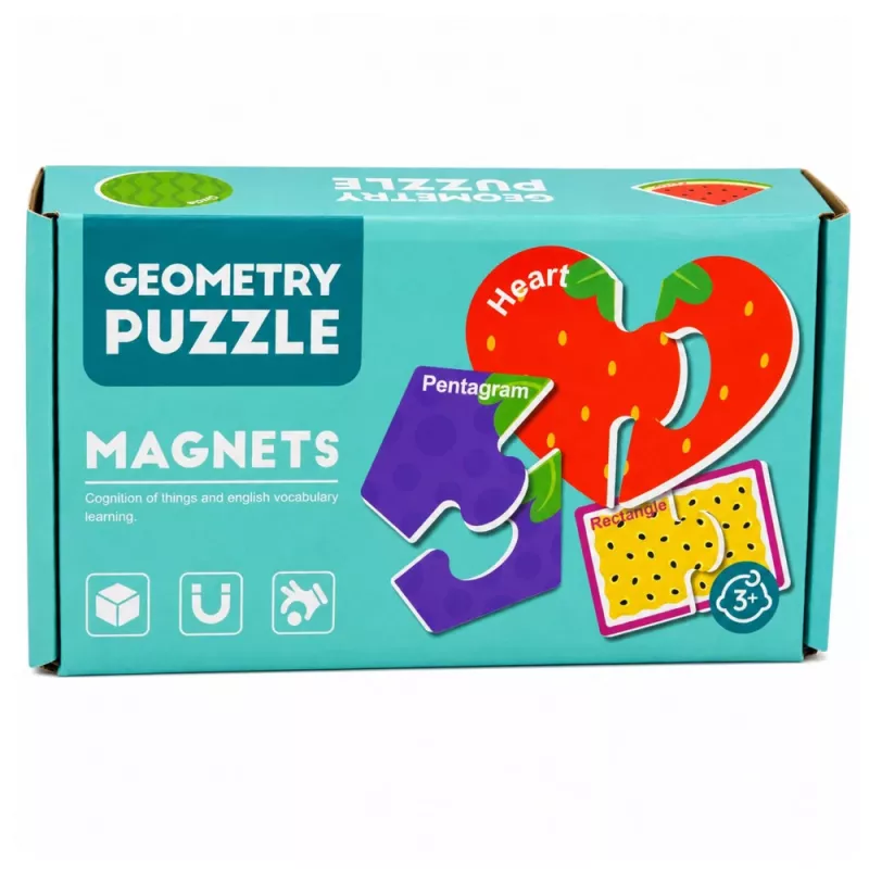 LEAN TOYS Magnetyczna Układanka Edukacyjna Owoce 30 Elementów – Edukacyjne Magnesy Owocowe na Tablicę, Tablicę Suchościeralną i Lodówkę