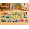 LEAN TOYS Magnetyczna Układanka Pojazdy Środki Transportu Zestaw 30 szt.