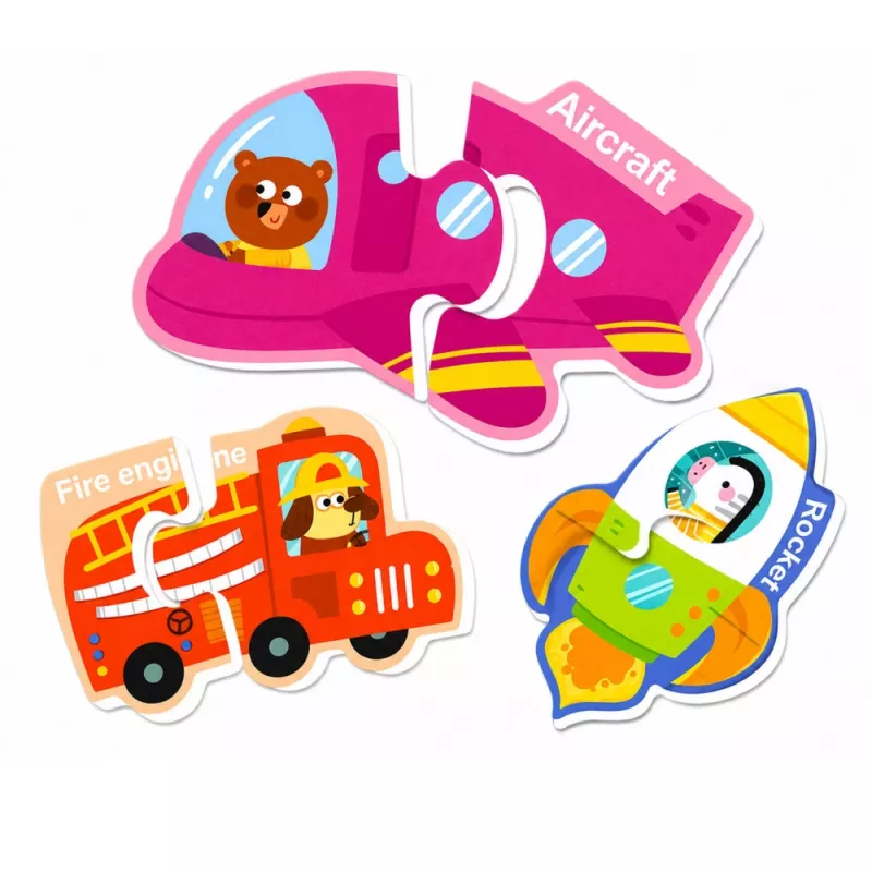 LEAN TOYS Magnetyczna Układanka Pojazdy Środki Transportu Zestaw 30 szt.