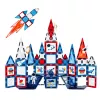 LEAN TOYS Magnetyczne Klocki Konstrukcyjne Kosmiczne Okna 90 szt. – Zestaw Budowlany STEM z ABS