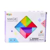 LEAN TOYS Magnetyczne Tangramy Kolorowe Puzzle Naklejki 9 szt.