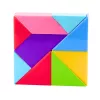 LEAN TOYS Magnetyczne Tangramy Kolorowe Puzzle Naklejki 9 szt.