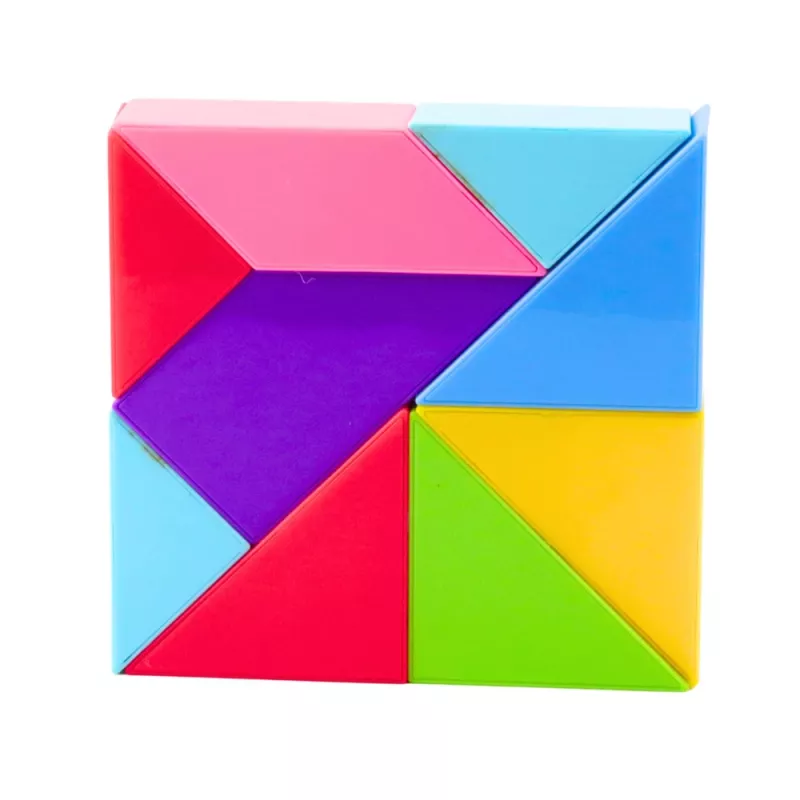 LEAN TOYS Magnetyczne Tangramy Kolorowe Puzzle Naklejki 9 szt.