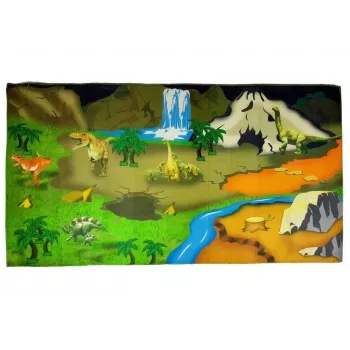 LEAN TOYS Mata z Dinozaurami Dywan Edukacyjny - Antypoślizgowa Mata do Zabawy dla Dzieci, 12+ Miesięcy, Wytrzymały Poliester, Motyw Dinozaurów, Wewnętrzna