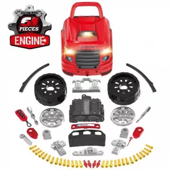 LEAN TOYS Zestaw Mechanika, Ciężarówka do Demontażu, Narzędzia Warsztatowe