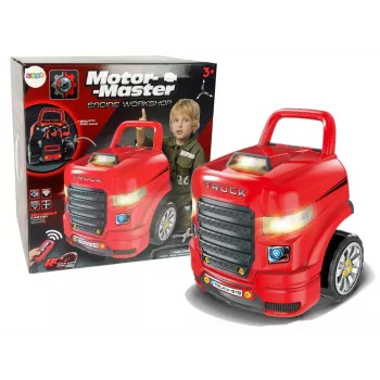 LEAN TOYS Zestaw Mechanika, Ciężarówka do Demontażu, Narzędzia Warsztatowe