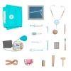 LEAN TOYS Zestaw Medyczny Mały Doktor Dentysta Drewniana Apteczka Fartuch 20 szt.