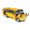 LEAN TOYS Metal School Bus z Napędem Tarcia, Model Odlewany Ciśnieniowo