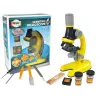 LEAN TOYS Mikroskop dla Naukowca Zestaw Edukacyjny Żółty 100x 400x 1200x