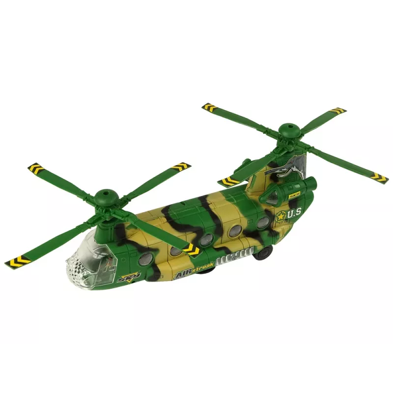 LEAN TOYS Śmigłowiec Wojskowy Duże Skrzydła Światła Dźwięk Moro