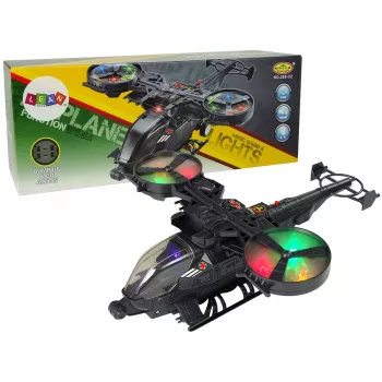 LEAN TOYS Military Helicopter Huge Wings Lights Sound Rotates