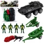 LEAN TOYS Zestaw wojskowy żołnierze transporter opancerzony 14 szt.
