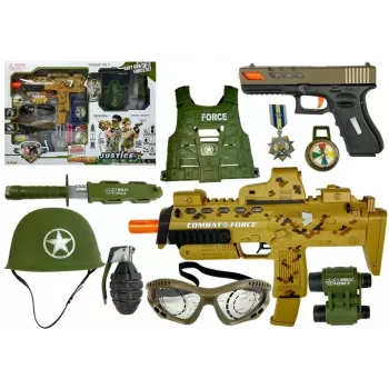 LEAN TOYS Zestaw Zabawek Militarnych z Miękkimi Pociskami MP7