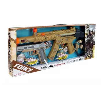 LEAN TOYS Zestaw Broni Wojskowej Karabin Pistolet Słuchawki Gwizdek Światła