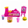 LEAN TOYS Mini zestaw lalek z kasą fiskalną, sprzedawczynią, hamburgerem i akcesoriami do lodów