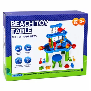 LEAN TOYS Wielopoziomowy Stół Wodny z Krzesełkiem i Akcesoriami 63cm