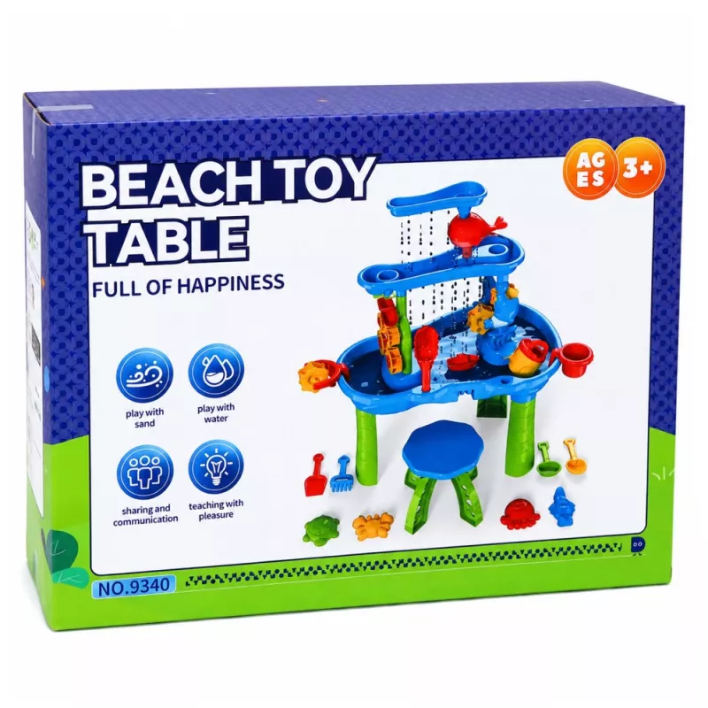 LEAN TOYS Wielopoziomowy Stół Wodny z Krzesełkiem i Akcesoriami 63cm