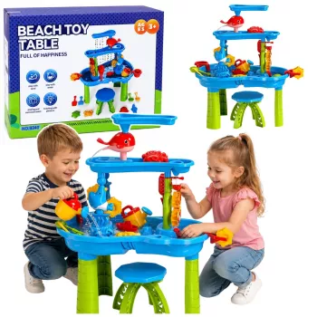 LEAN TOYS Wielopoziomowy Stół Wodny z Krzesełkiem i Akcesoriami 63cm