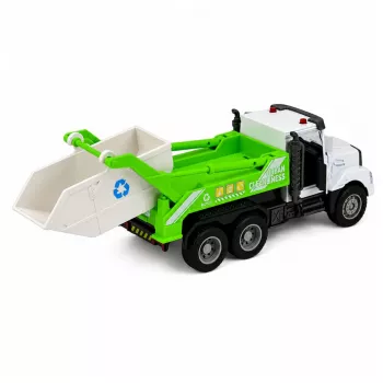 LEAN TOYS Pojazd komunalny z metalową kabiną, otwierane drzwi, światła i dźwięki, skala 1:46