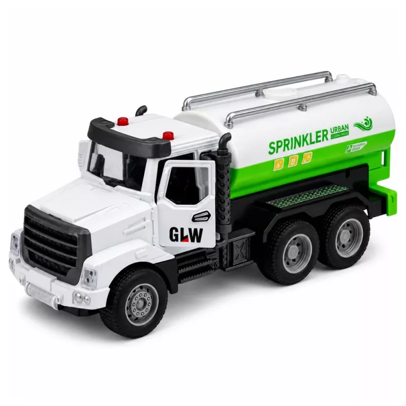 LEAN TOYS Pojazd komunalny z metalową kabiną, otwierane drzwi, światła i dźwięki, skala 1:46