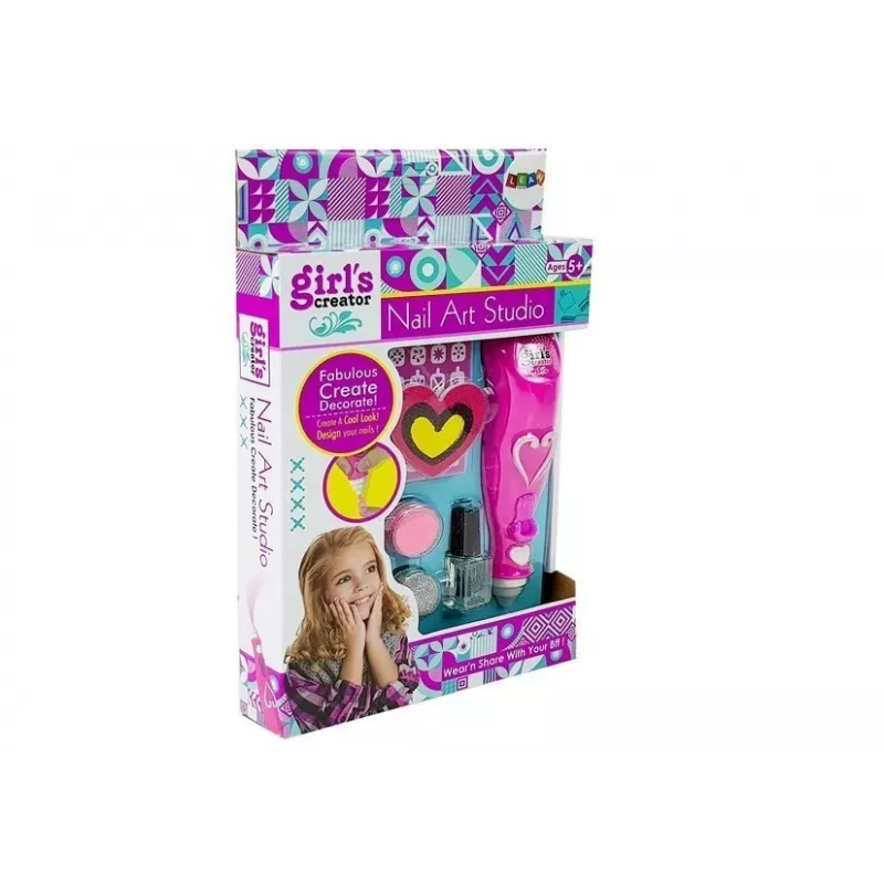 LEAN TOYS Zestaw do malowania paznokci z dozownikiem i brokatowym lakierem