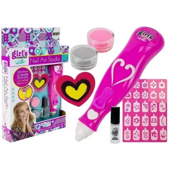 LEAN TOYS Zestaw do malowania paznokci z dozownikiem i brokatowym lakierem