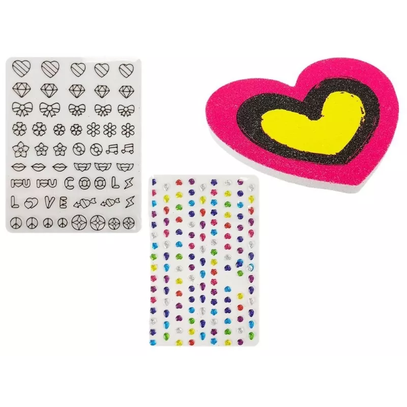 LEAN TOYS Zestaw do malowania paznokci z dozownikiem brokatu i kolorowymi naklejkami
