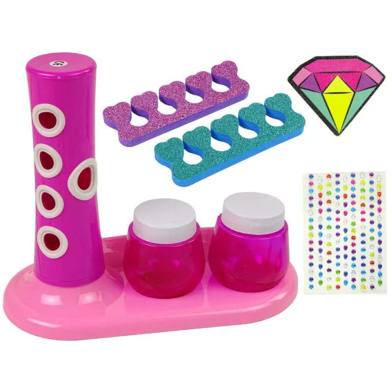 LEAN TOYS Zestaw do malowania paznokci Dozownik brokatu Naklejki do lakieru