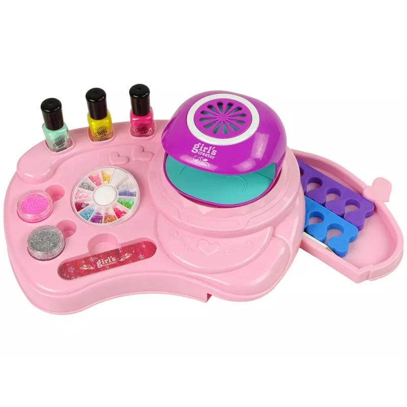 Zestaw do paznokci LEAN TOYS z brokatem, suszarką i naklejkami