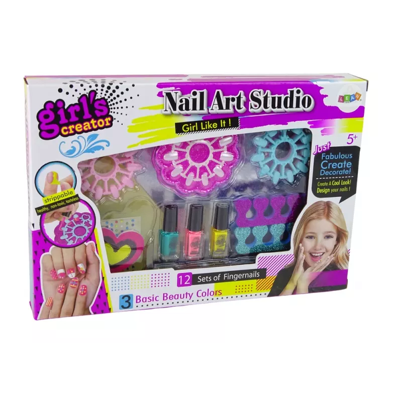 LEAN TOYS Zestaw do Stylizacji Paznokci dla Małych Dam Nail Art Studio