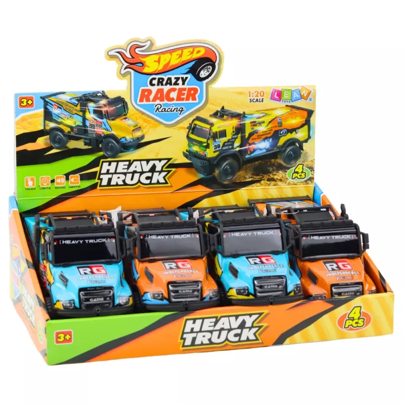 LEAN TOYS Offroad RC Truck 1:16 Skala Pomarańczowy Niebieski ze Światłami i Dźwiękami