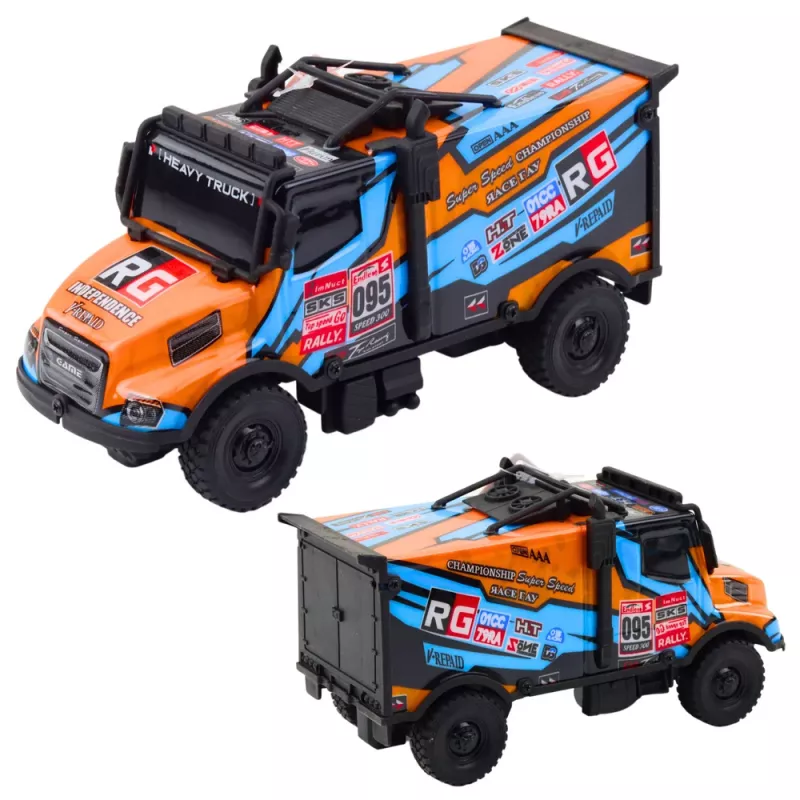 LEAN TOYS Offroad RC Truck 1:16 Skala Pomarańczowy Niebieski ze Światłami i Dźwiękami